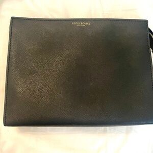 ✨ Henri Bendel New York Black Saffiano Leather Clutch Pouch